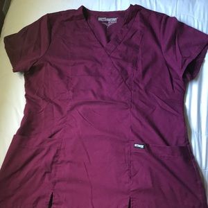 Greys Anatomy Wine Scrub Top